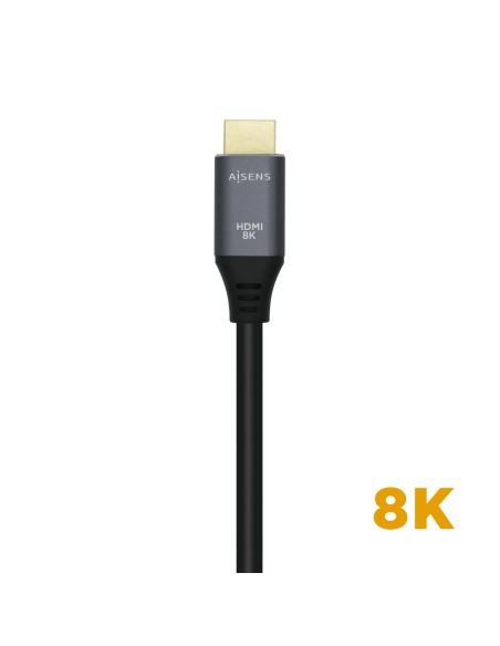 Cable HDMI V2.1 Ultra Alta Velocidad / HEC 8k@60Hz 48Gbps, A/M-A/M, Gris/Negro, 1.0m