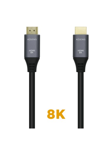 Cable HDMI V2.1 Ultra Alta Velocidad / HEC 8k@60Hz 48Gbps, A/M-A/M, Gris/Negro, 1.5m