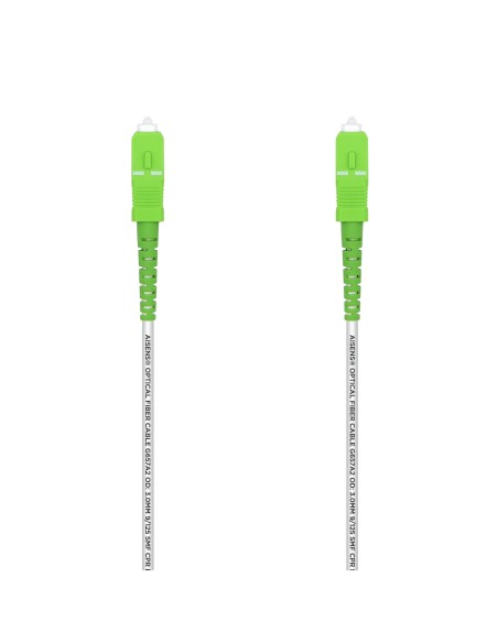 Cable Fibra Óptica Latiguillo G657A2 3.0 9/125 SMF Simplex CPR DCA LSZH, SC/APC-SC/APC, Blanco, 40 m