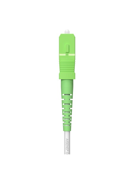 Cable Fibra Óptica Latiguillo G657A2 3.0 9/125 SMF Simplex CPR DCA LSZH, SC/APC-SC/APC, Blanco, 80 m