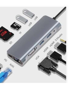 ZM-BYL-2120 base para portátil y replicador de puertos Alámbrico USB 2.0 Type-C Plata