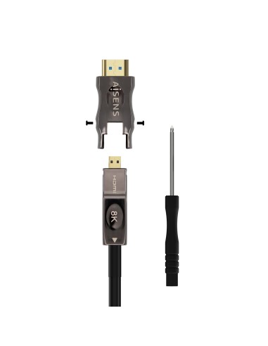 Cable Hdmi V2.1 AOC Desmontable Ultra Alta Velocidad / Hec 8K@60Hz 4K@120Hz 4:4:4 48Gbps, A/M-D/A/M, Negro, 20M