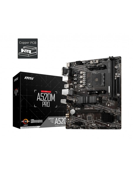A520M PRO placa base AMD A520 Zócalo AM4 micro ATX