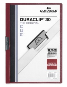 Duraclip 30 archivador PVC Borgoña, Transparente