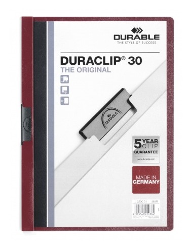 Duraclip 30 archivador PVC Borgoña, Transparente