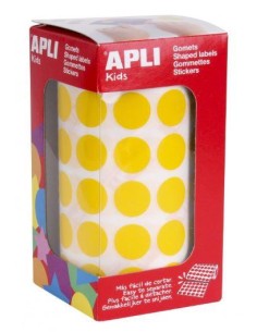 APLI GOMETS REDONDOS 15MM ROLLO AMARILLO -ROLLO 2832 UNIDADES-