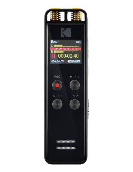 VRC550 dictáfono Memoria interna y tarjeta de memoria Negro