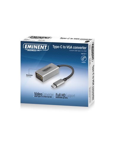 AB7871 Adaptador gráfico USB 1920 x 1080 Pixeles Aluminio, Negro