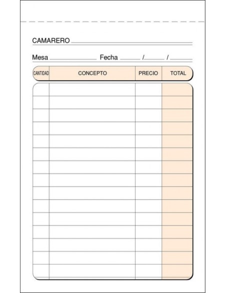 Paq 10 talonario de camarero 9x14cm duplicado autocopiante t140 Paq 10 talonario de camarero 9x14cm duplicado autocopiante t140
