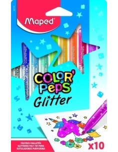 ROTUL.MAPED COLOR PEPS GLITTER B/10 - Pack de 12 unidades