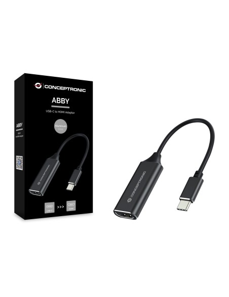 ABBY03B adaptador de cable de vídeo HDMI tipo A (Estándar) USB Tipo C Negro