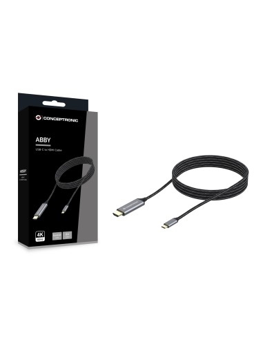 ABBY10G adaptador de cable de vídeo 2 m USB Tipo C HDMI Gris