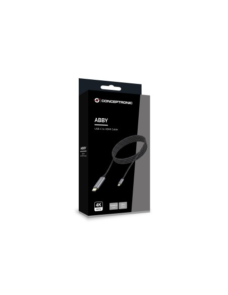 ABBY10G adaptador de cable de vídeo 2 m USB Tipo C HDMI Gris