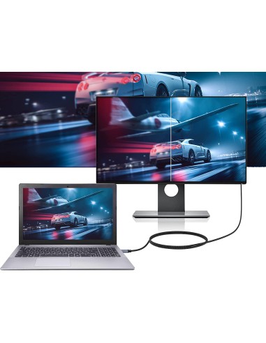 ABBY10G adaptador de cable de vídeo 2 m USB Tipo C HDMI Gris