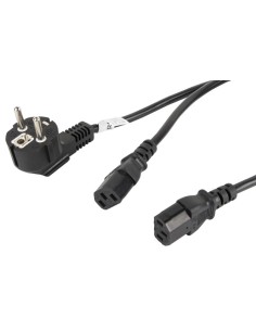 CA-C13C-13CC-0018-BK cable de transmisión Negro 2 m C13 acoplador CEE7/7