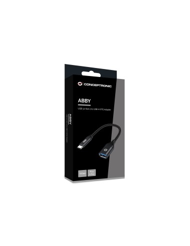 ABBY18B cambiador de género para cable USB-C USB-A Negro