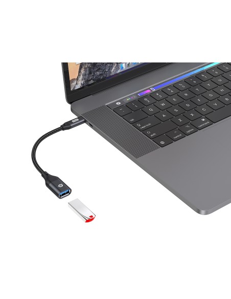 ABBY18B cambiador de género para cable USB-C USB-A Negro