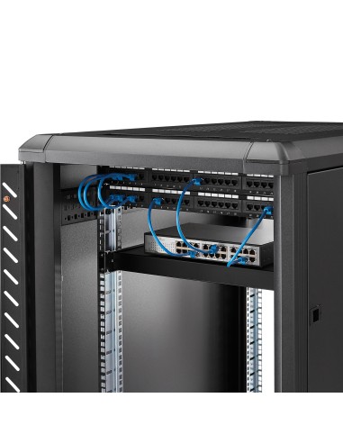 Estante Ajustable 1U para Rack de Servidores - 150kg - Bandeja Universal de 19 Pulgadas Ajustable de 49,5 a 96,5cm - para Equip