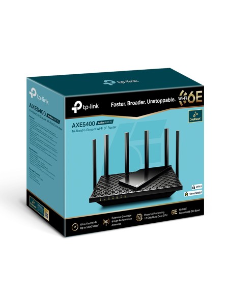 Archer AXE75 router inalámbrico Gigabit Ethernet Tribanda (2.4 GHz / 5 GHz / 6 GHz) Negro