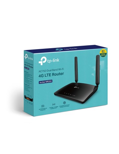 Archer MR200 router inalámbrico Ethernet rápido Doble banda (2,4 GHz / 5 GHz) 4G Negro