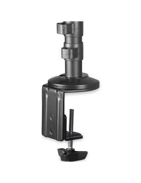 Brazo para Escritorio de Dos Monitores - con Barra Horizontal - Soporte de Mordaza/Ojal para Escritorio