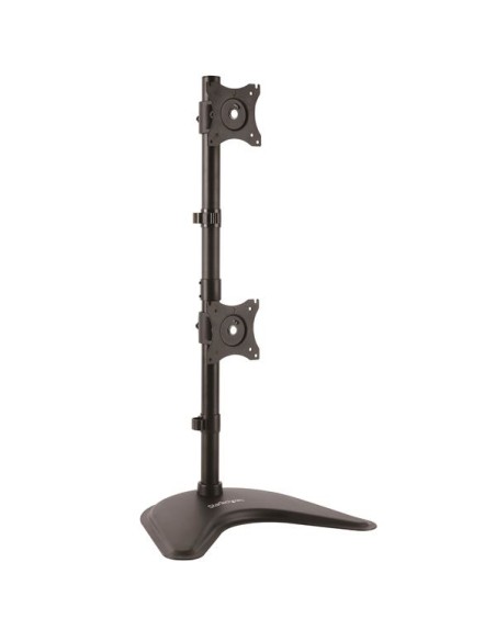 Soporte Vertical de Acero de Servicio Pesado para dos Monitores - Base Ajustable VESA para Pantallas de hasta 27 Pulgadas