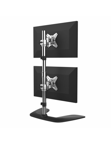 Soporte VESA para 2 Monitores de hasta 27" - Base para Monitor Ergonómica de Sobremesa - de Montaje para 2 Monitores Apilados V
