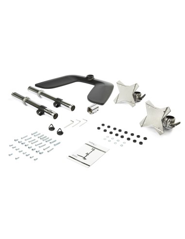 Soporte VESA para 2 Monitores de hasta 27" - Base para Monitor Ergonómica de Sobremesa - de Montaje para 2 Monitores Apilados V