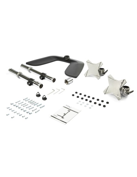 Soporte VESA para 2 Monitores de hasta 27" - Base para Monitor Ergonómica de Sobremesa - de Montaje para 2 Monitores Apilados V