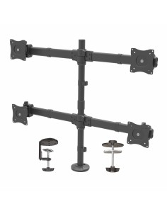 Brazo de Escritorio para 4 Monitores 2x2 de hasta 27" con Montaje VESA- Soporte Ergonómico con Mástil, Articulado y Altura Ajus