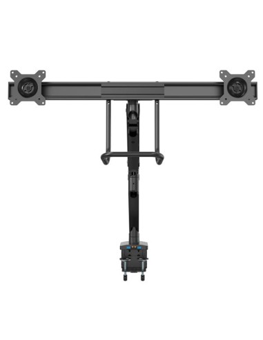 Brazo de Soporte de Montaje para 2 Monitores - con 2 Puertos USB 3.0 - con Instalación por Grommet o Mordaza para Mesa de Escri