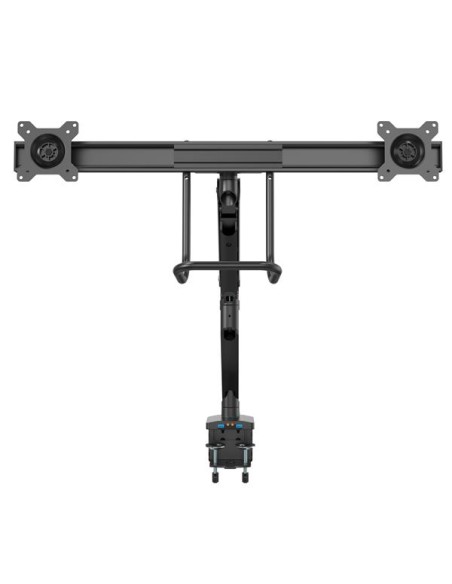 Brazo de Soporte de Montaje para 2 Monitores - con 2 Puertos USB 3.0 - con Instalación por Grommet o Mordaza para Mesa de Escri