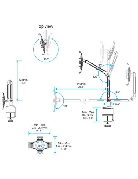 Soporte de Sobremesa para Tablet - Articulado - Para iPad o Android