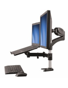 Brazo para un Monitor - Base para Ordenador Portátil con Ajuste de Altura de un Toque