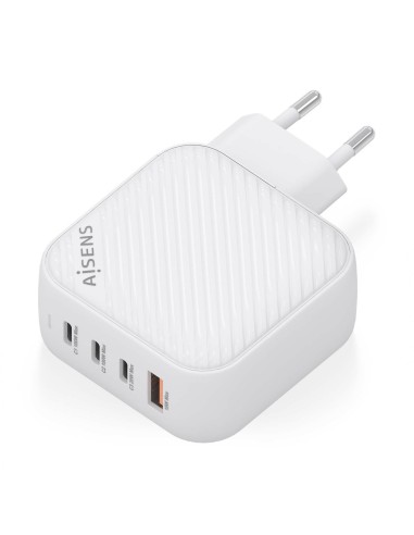 Cargador GaN 100W, 3xUSB-C PD3.0 QC4.0, 1xUSB-A QC3.0, Blanco