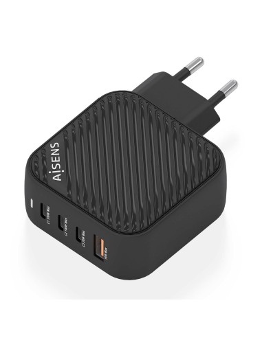 Cargador GaN 100W, 3xUSB-C PD3.0 QC4.0, 1xUSB-A QC3.0, Negro