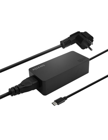 Cargador 65W PD3.0 1XUSB-C 1.8M, Negro
