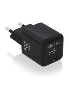 Cargador GaN 20W, 1xUSB-C PD3.0 QC4.0, 1xUSB-A QC3.0, Negro