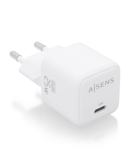 Cargador GaN 25W, 1xUSB-C PD3.0 QC4.0, Blanco