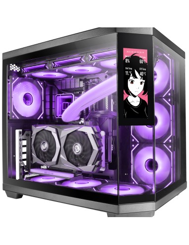 MC3TCORELCD carcasa de ordenador Midi Tower Negro