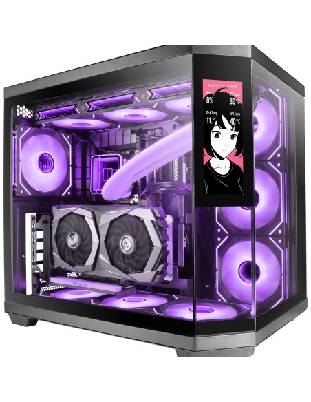 MC3TCORELCD carcasa de ordenador Midi Tower Negro