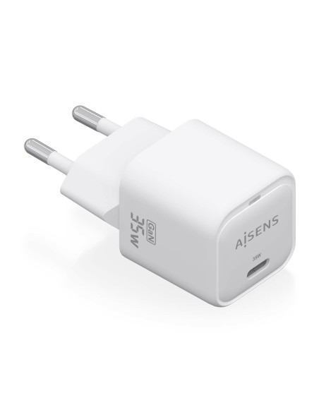 Cargador GaN 35W, 1xUSB-C PD3.0 QC4.0, Blanco