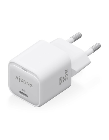 Cargador GaN 35W, 1xUSB-C PD3.0 QC4.0, Blanco