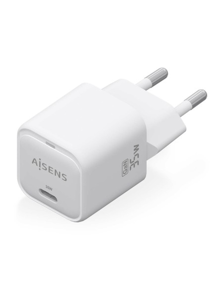 Cargador GaN 35W, 1xUSB-C PD3.0 QC4.0, Blanco