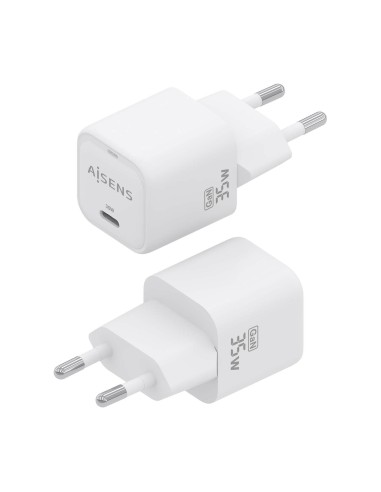 Cargador GaN 35W, 1xUSB-C PD3.0 QC4.0, Blanco