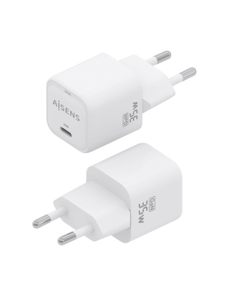 Cargador GaN 35W, 1xUSB-C PD3.0 QC4.0, Blanco