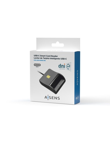 Lector De Tarjeta Inteligente DNI, USB-C, Negro
