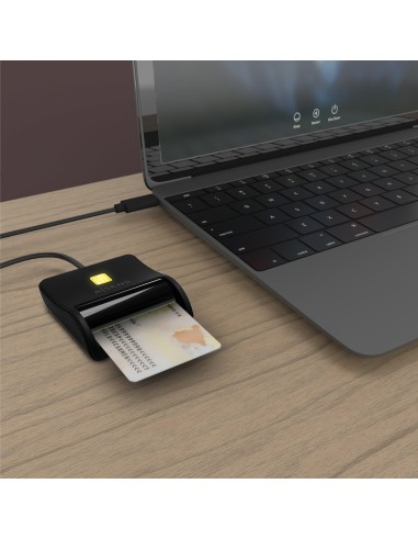 Lector De Tarjeta Inteligente DNI, USB-C, Negro