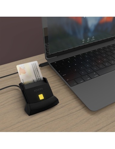 Lector De Tarjeta Dni Con Lector De Tarjetas SIM, SD, Micro SD, MMC, RS-MMC, MMC Micro, USB-C, Negro