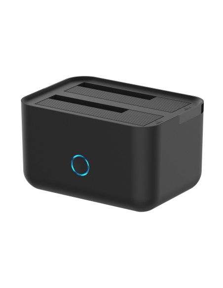 Estacion De Docking De Doble Bahia ASDS-D01B SATA 2.5/3.5 A USB 3.0/3.1 Gen1, Clone, Negra